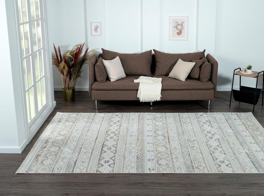 Myflair Möbel & Accessoires Vloerkleed Mijn Nomady MAGAZIJNOPRUIMING! Kortpolig Scandi-ontwerp bijzonder zacht door microvezel met franjes