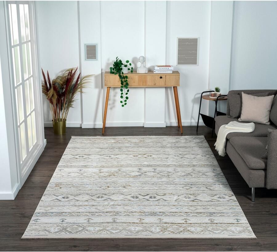 Myflair Möbel & Accessoires Vloerkleed Mijn Nomady MAGAZIJNOPRUIMING! Kortpolig Scandi-ontwerp bijzonder zacht door microvezel met franjes - Foto 2
