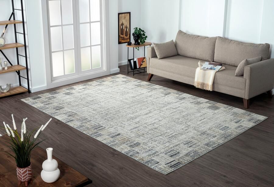 Myflair Möbel & Accessoires Vloerkleed Mijn Stemming MAGAZIJNOPRUIMING! Kortpolig Scandi-ontwerp met rand bijzonder zacht door microvezel