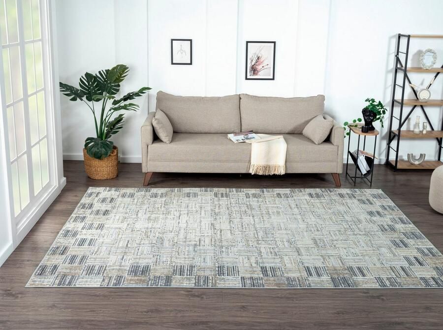 Myflair Möbel & Accessoires Vloerkleed Mijn Stemming MAGAZIJNOPRUIMING! Kortpolig Scandi-ontwerp met rand bijzonder zacht door microvezel - Foto 6