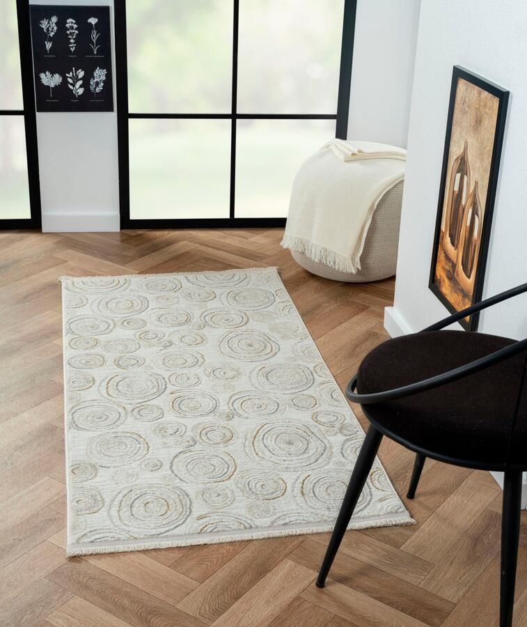 Myflair Möbel & Accessoires Vloerkleed Mijn Stijl MAGAZIJNOPRUIMING! Kortpolig Scandi-ontwerp bijzonder zacht door microvezel met franjes - Foto 9