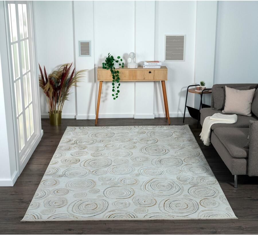 Myflair Möbel & Accessoires Vloerkleed Mijn Stijl MAGAZIJNOPRUIMING! Kortpolig Scandi-ontwerp bijzonder zacht door microvezel met franjes