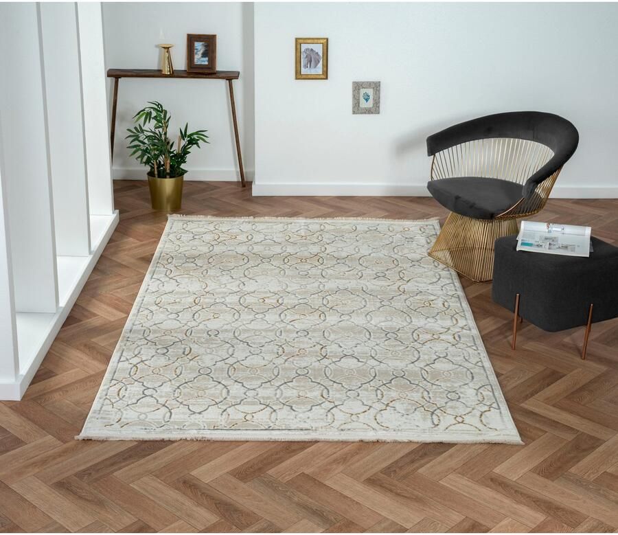 Myflair Möbel & Accessoires Vloerkleed Mijn Vloer MAGAZIJNOPRUIMING! Kortpolig retro-stijl met franjes bijzonder zacht door microvezel - Foto 2