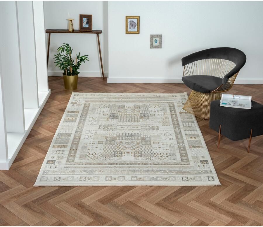 Myflair Möbel & Accessoires Vloerkleed My Kashkuly Kortpolig retro-stijl bijzonder zacht door microvezel met franjes