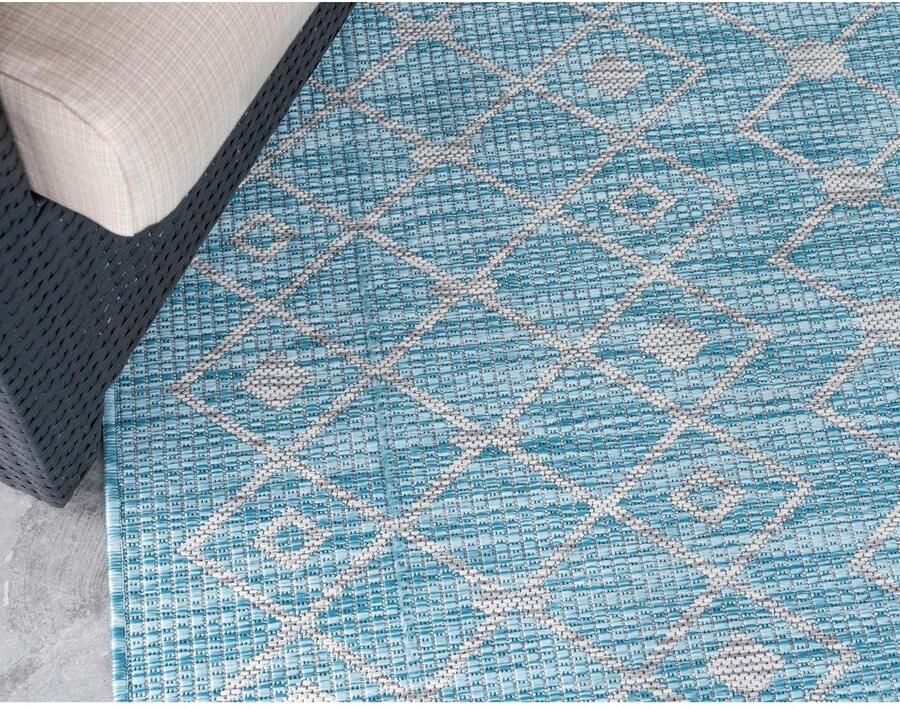 Myflair Möbel & Accessoires Vloerkleed Outdoor Kruisen MAGAZIJNOPRUIMING! Platweefsel ruitmotief geschikt voor binnen en buiten