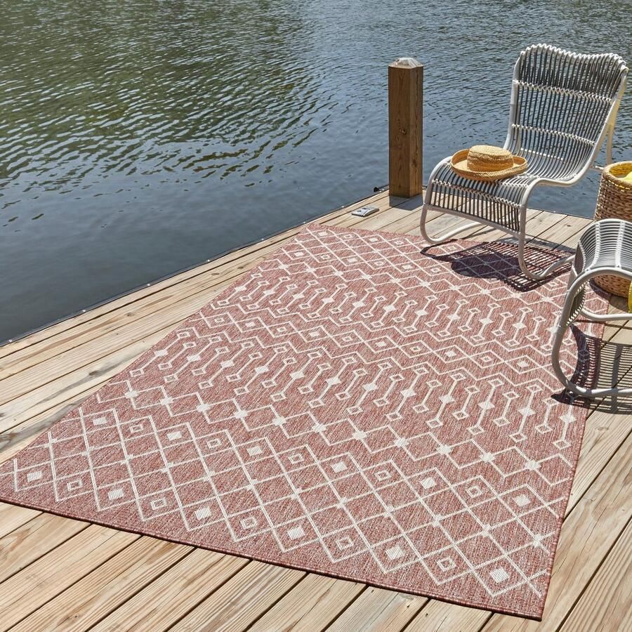 Myflair Möbel & Accessoires Vloerkleed Outdoor Kruisen MAGAZIJNOPRUIMING! Platweefsel ruitmotief geschikt voor binnen en buiten