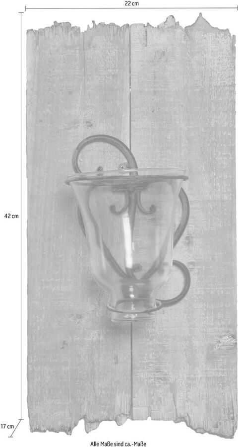 Myflair Möbel & Accessoires Wandkaarsenhouder Wallha Landhuis shabby chic houtmateriaal houtkleuren - Foto 3