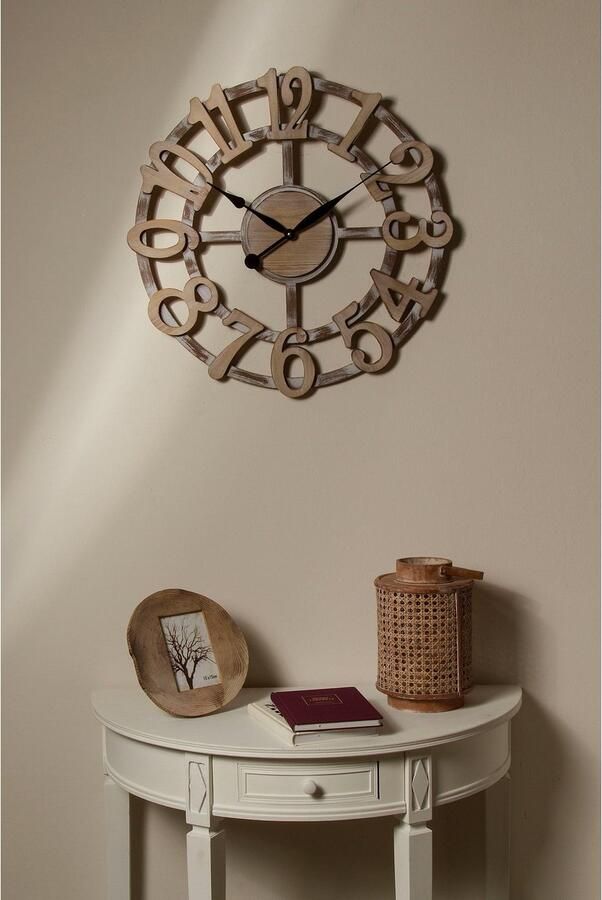 Myflair Möbel & Accessoires Wandklok Natur XXL rond ø 60 cm decoratief in keuken & woonkamer (1-delig) - Foto 4