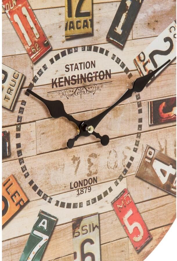 Myflair Möbel & Accessoires Wandklok "Wanko" rond hout look decoratief in keuken & woonkamer (1-delig)