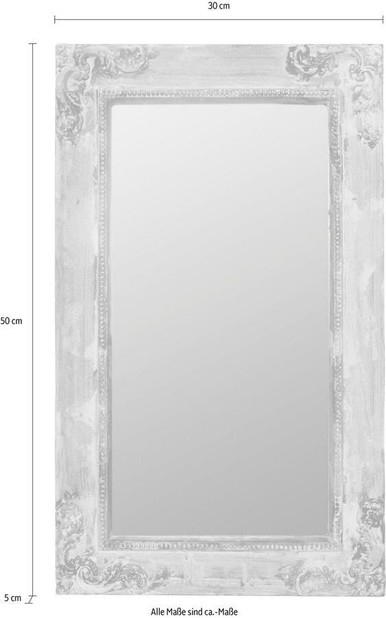 Myflair Möbel & Accessoires Wandspiegel Manja rechthoekig gegarneerde lijst van hout shabby look (1 stuk) - Foto 4