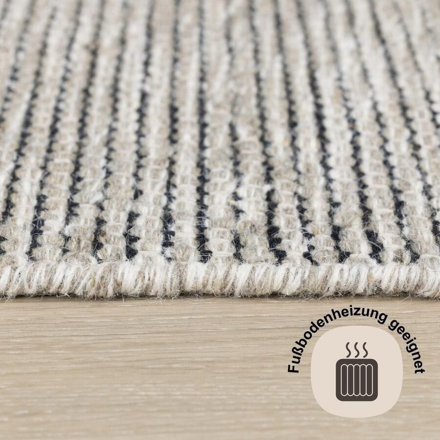 Myflair Möbel & Accessoires Set slaapkamerkleedjes Anisa Omkeerbaar tapijt gemêleerd 100% wol handgeweven woonkamer