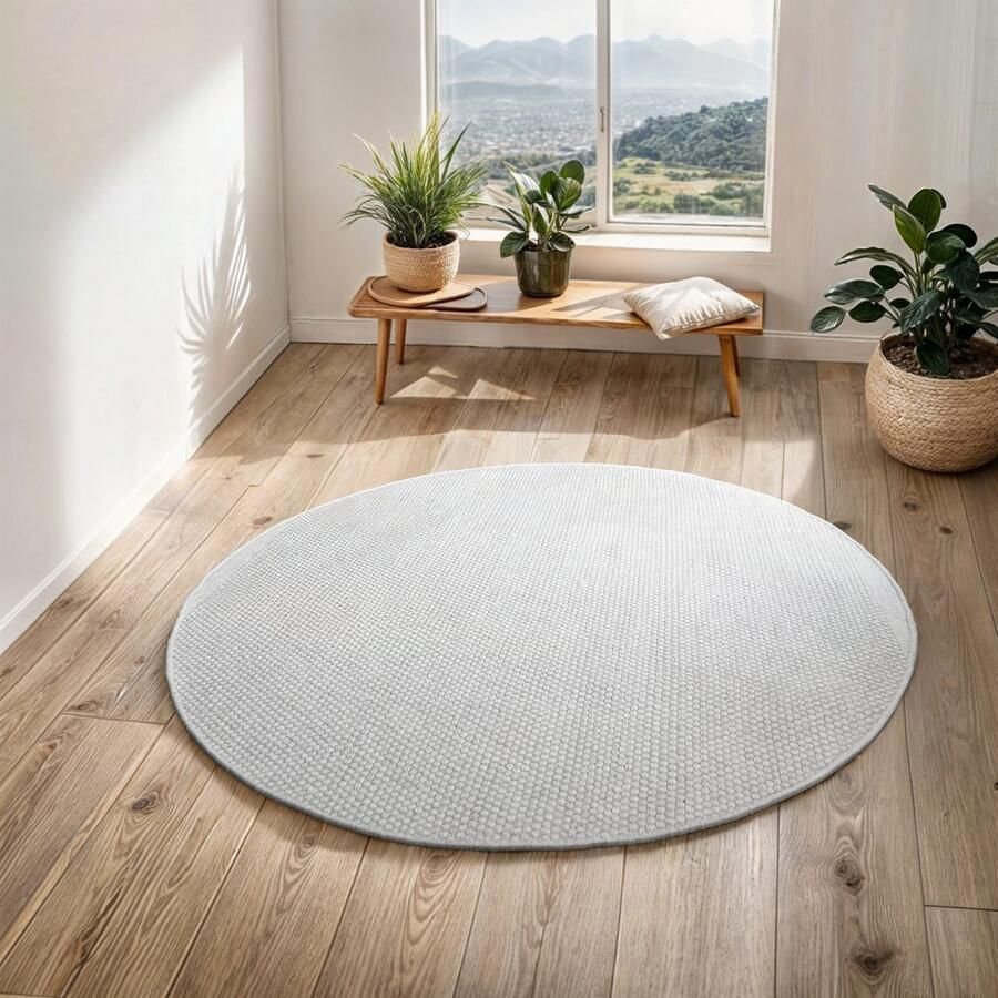 Myflair Möbel & Accessoires Wollen kleed WOOLY DREAM handgeweven omkeerbare tapijt effen kleuren 100% wol woonkamer