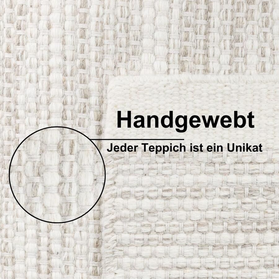 Myflair Möbel & Accessoires Wollen kleed WOOLY DREAM met de hand geweven tweezijdig te gebruiken kleed mêlee zuivere wol woonkamer - Foto 2