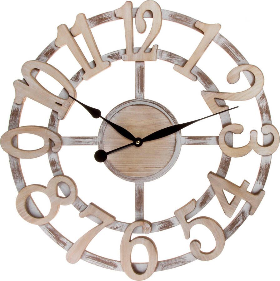 Myflair Möbel & Accessoires Wandklok Natur XXL rond ø 60 cm decoratief in keuken & woonkamer (1-delig)