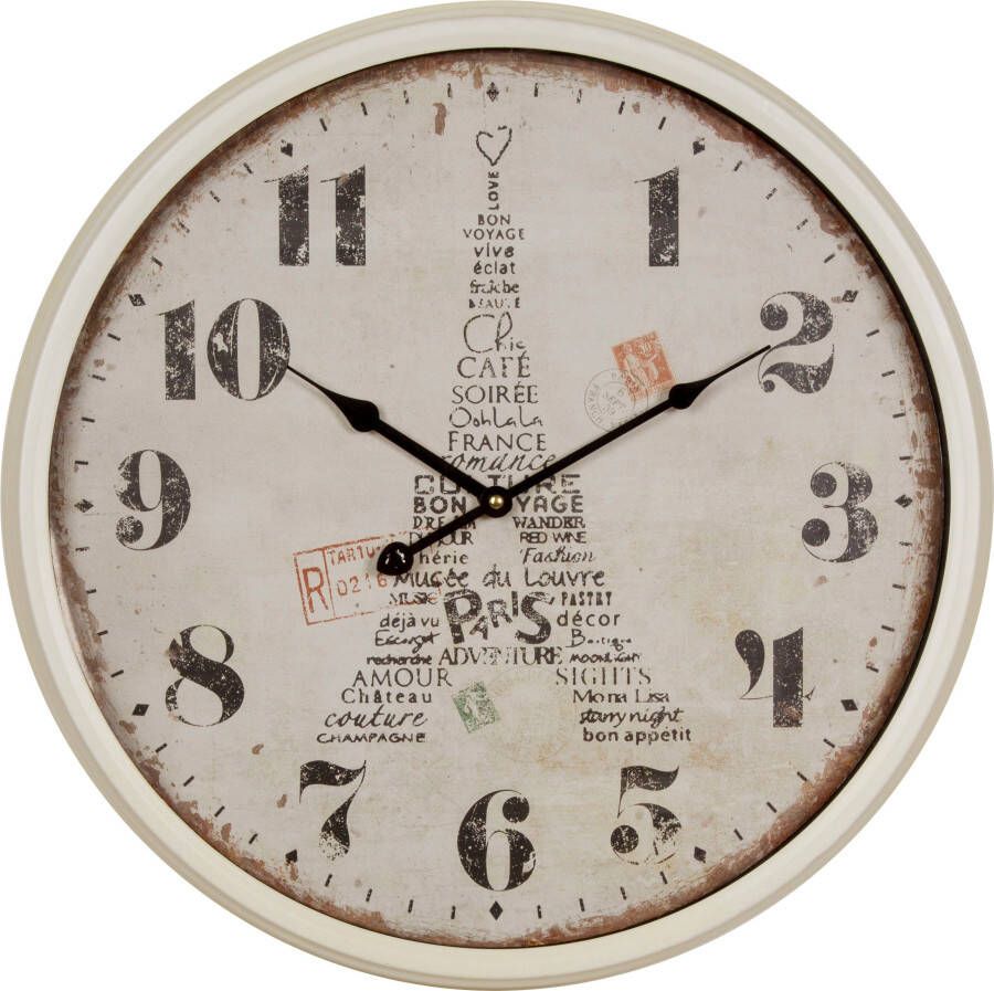 Myflair Möbel & Accessoires Wandklok "Paris" XXL rond ø 51 cm motief Eiffeltoren decoratief in keuken & woonkamer (1-delig) - Foto 3