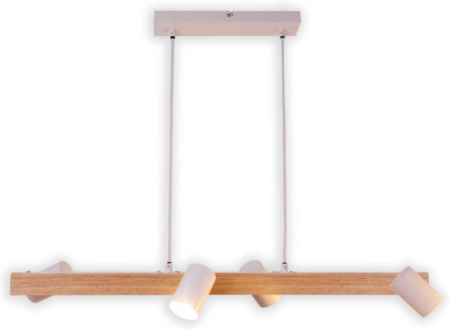 Näve Hanglamp Frida Materiaal metaal gummiboom kleur natuurlijk wit excl. 4xGU10 max. 40W (1 stuk)