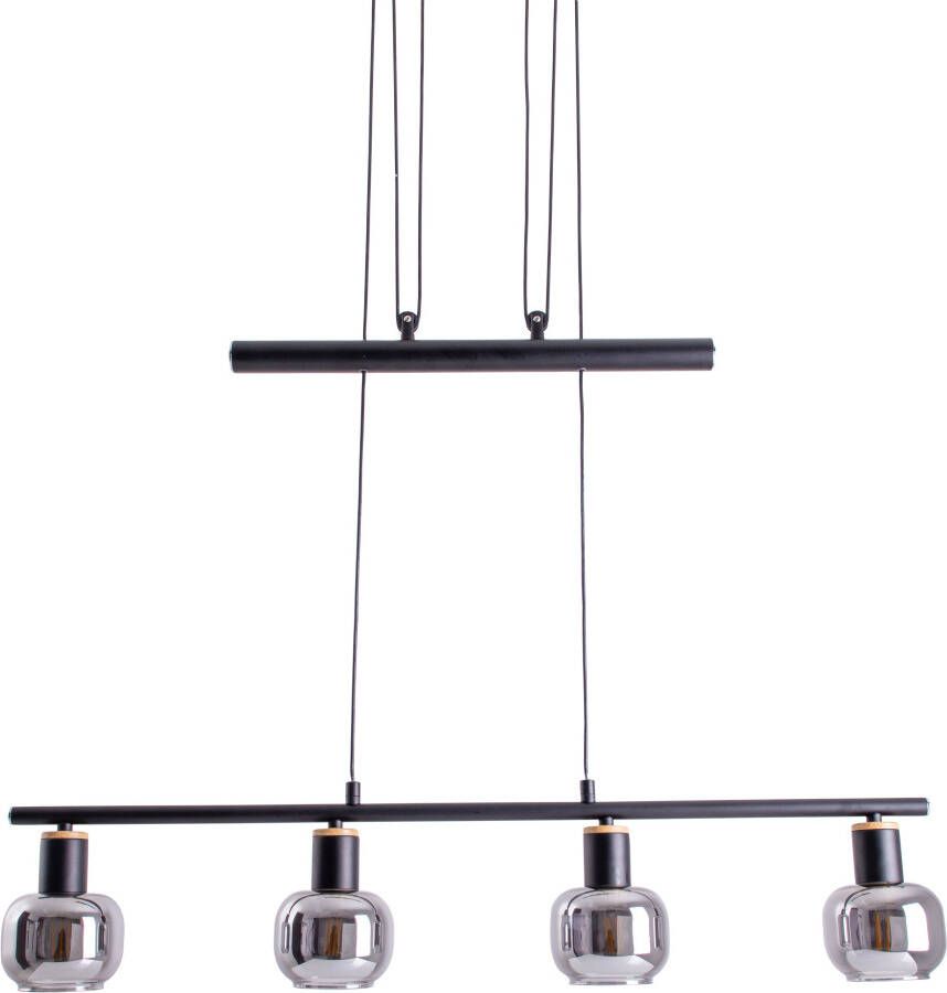 Näve Hanglamp Fumoso 4 stuks hangende balklamp excl.4x e14 max. 40 w glas: donker getint (1 stuk) - Foto 4