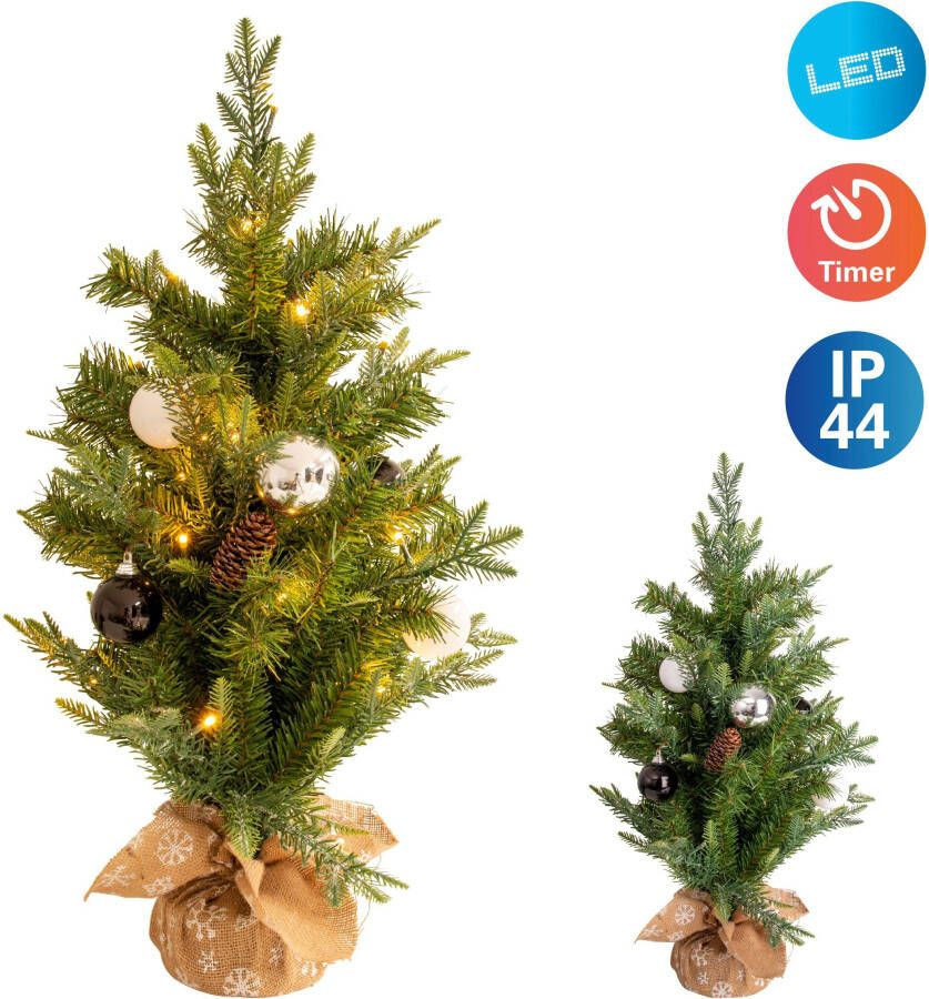 Näve Decoratief ledobject Kerstboom Voor buiten geschikt (voor voordeuren) incl. timer (6on 18off) 40x leds (1 stuk) - Foto 2