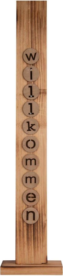 Näve Decoratief ledobject Welkom Houten vloerlamp hoogte ca. 82 cm op batterijen (1 stuk) - Foto 7