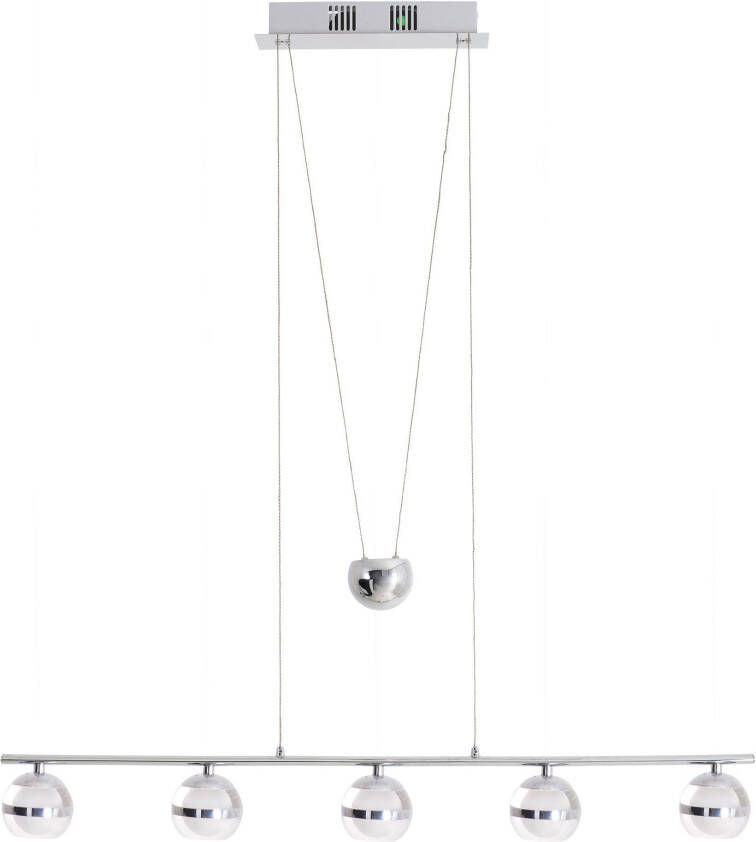 Näve Led-hanglamp Sphere 5x elk 6 leds totaal 15w 3000 k 1350 lm kleur: chroom helder (1 stuk) - Foto 3