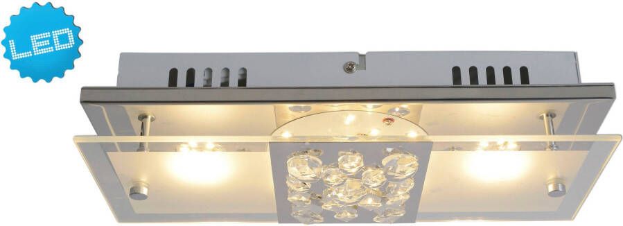 Näve Led-plafondlamp Chur chroom deels gematteerd met kristallen incl. led totaal 11w (1 stuk) - Foto 4