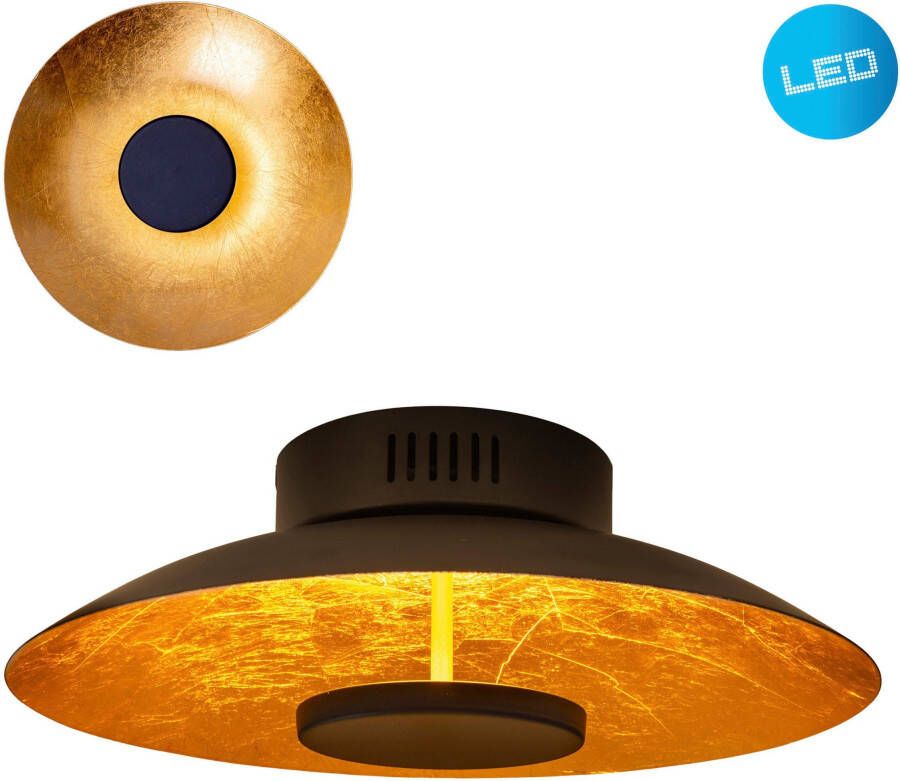 Näve Led-plafondlamp Firenze rond zwart goudkleur 36x led warmwit niet dimbaar d: 40 cm (1 stuk) - Foto 5