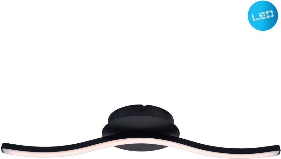 Näve Led-plafondlamp Onda Plafondlamp wandlamp warmwit L: 45 cm 6W zwart-mat IP20 (1 stuk) - Foto 7