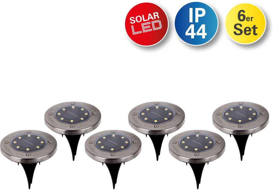 Näve Led-tuinlamp Kian Led-solarlamp met een grondpen set van 6 (6 stuks) - Foto 5