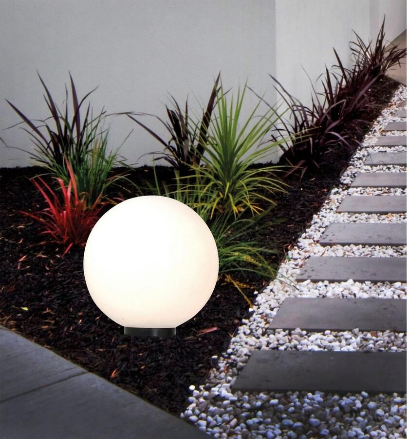 Näve Bollamp BALL Kunststof wit opaal d: 40 cm spit zwart excl. 1 x E27 max. 40 W (1 stuk)
