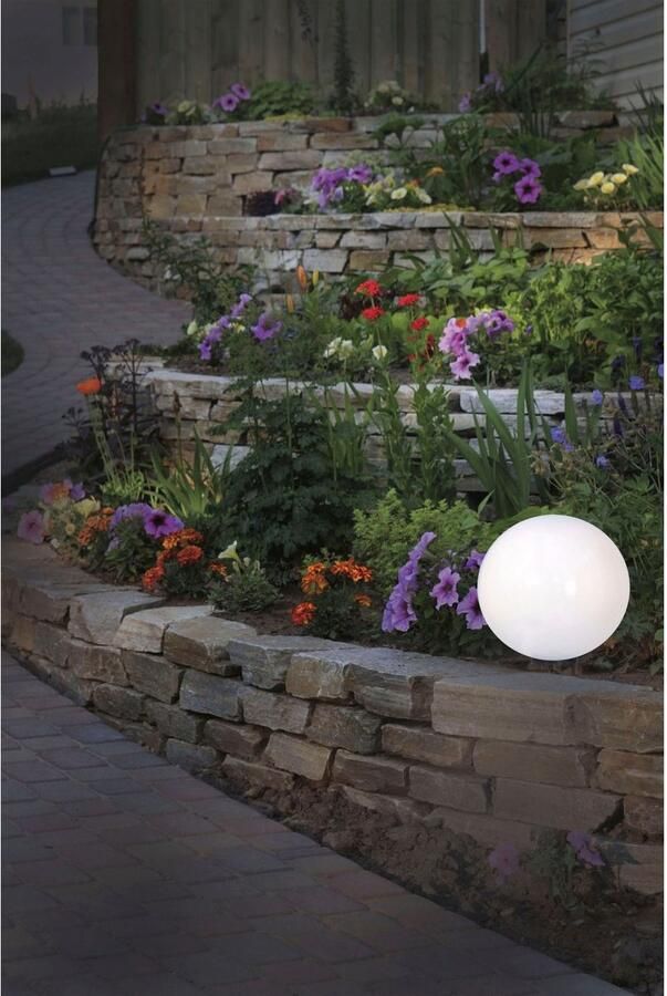 Näve Bollamp BALL Kunststof wit opaal d: 50 cm spit zwart excl. 1 x E27 max. 40 W (1 stuk)