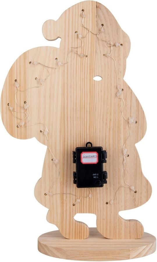 Näve Decoratief ledobject Santa kerstdecoratie van hout Houten vloerlamp hoogte ca. 80 cm op batterijen (1 stuk) - Foto 4