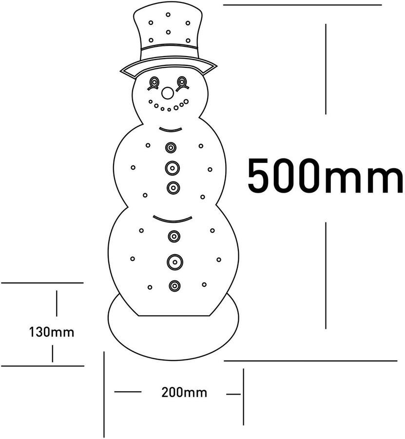 Näve Decoratief ledobject Snowy kerstdecoratie van hout Sneeuwman van hout hoogte ca. 50 cm op batterijen (1 stuk) - Foto 2