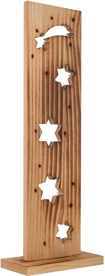 Näve Decoratief ledobject Sterren kerstdecoratie van hout Houten vloerlamp hoogte ca. 60 cm op batterijen (1 stuk) - Foto 4