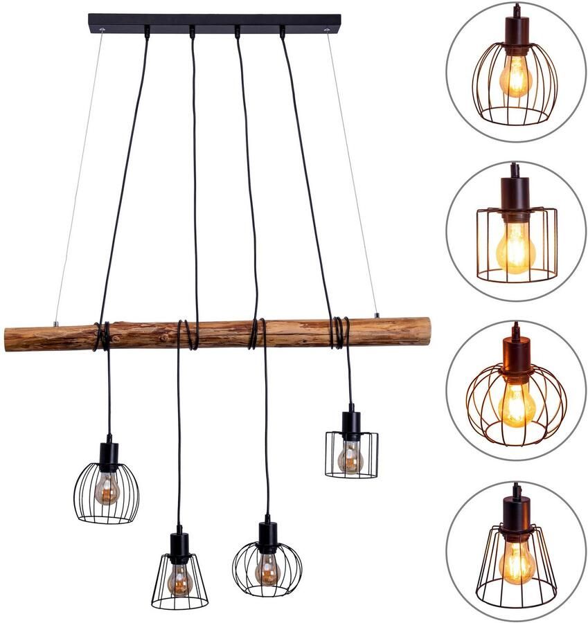 Näve Hanglamp 4-delige hanglamp "WOODLAND" (1 stuk) - Foto 2