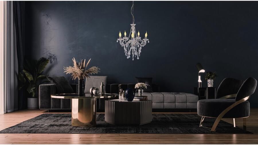 Näve Hanglamp 5-delige kroon "CECILIA" D: 52 cm chroom (1 stuk) - Foto 3