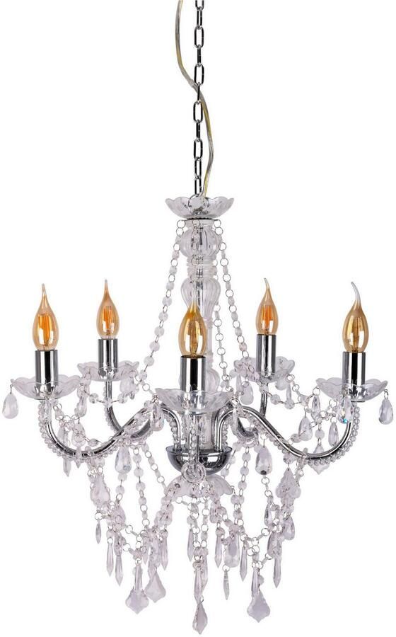 Näve Hanglamp 5-delige kroon "CECILIA" D: 52 cm chroom (1 stuk)