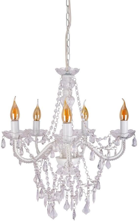 Näve Hanglamp 5-delige kroon "CECILIA" D: 52 cm wit (1 stuk)