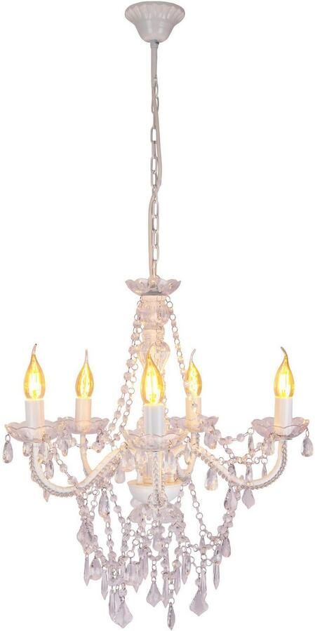 Näve Hanglamp 5-delige kroon "CECILIA" D: 52 cm wit (1 stuk) - Foto 2