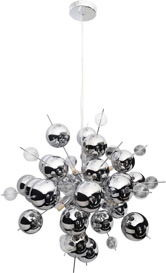 Näve Hanglamp Explosie Glazen bollen zilverkleur groot helder klein excl. 10xG9 H: ca. 150 cm D: 65 cm (1 stuk) - Foto 5