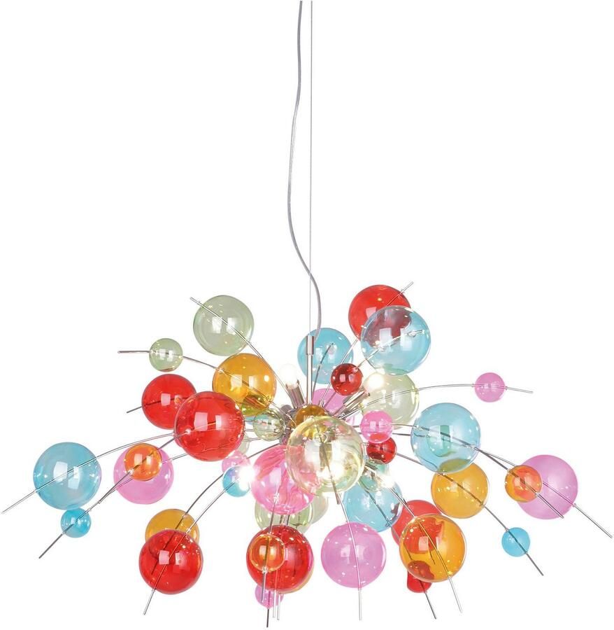 Näve Hanglamp Explosie kleurrijke glazen bollen in 2 maten excl. 10 x g9 h: ca. 150 cm d: 98 cm (1 stuk) - Foto 3