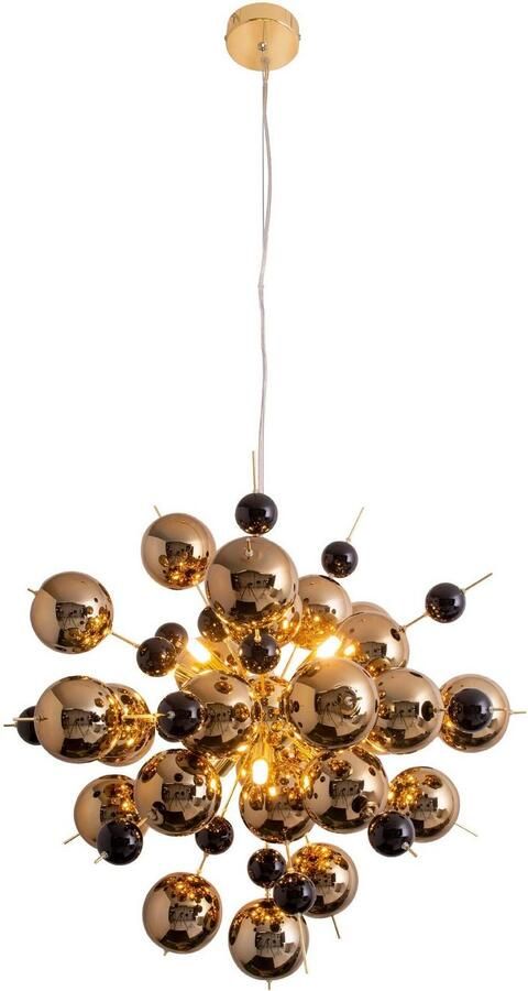 Näve Hanglamp Explosie met goudkleurige glanzende glazen ballen voor 10 x g9 fitting ø 65 cm (1 stuk) - Foto 2