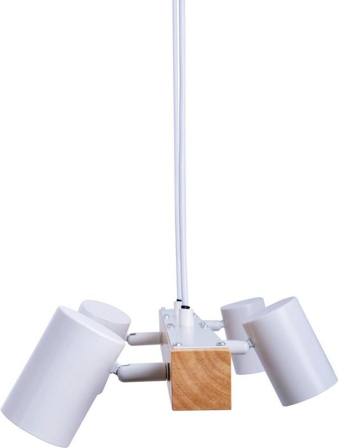 Näve Hanglamp Frida Materiaal metaal gummiboom kleur natuurlijk wit excl. 4xGU10 max. 40W (1 stuk) - Foto 4