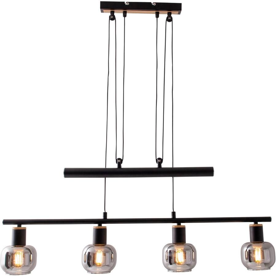 Näve Hanglamp Fumoso 4 stuks hangende balklamp excl.4x e14 max. 40 w glas: donker getint (1 stuk) - Foto 2