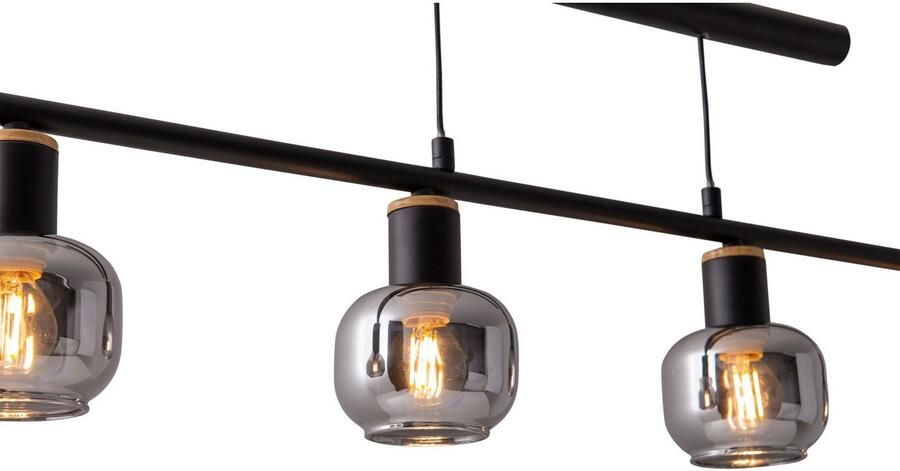 Näve Hanglamp Fumoso 4 stuks hangende balklamp excl.4x e14 max. 40 w glas: donker getint (1 stuk) - Foto 4