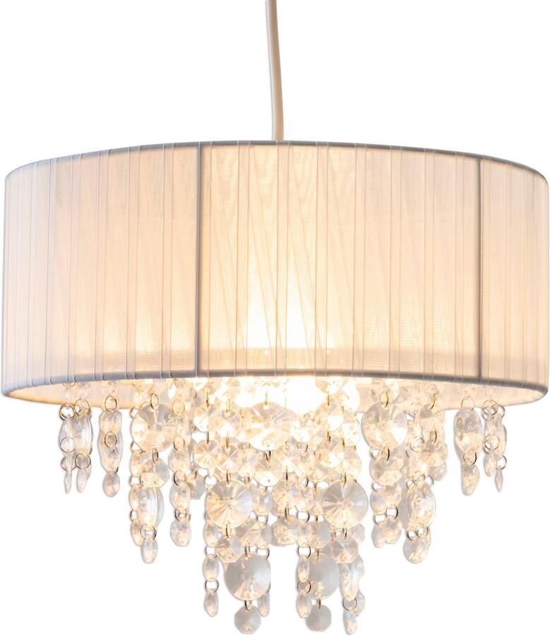 Näve Hanglamp Kristallo incl. pendel: wit 80 cm materiaal: metaal kunststof textiel wit (1 stuk) - Foto 2