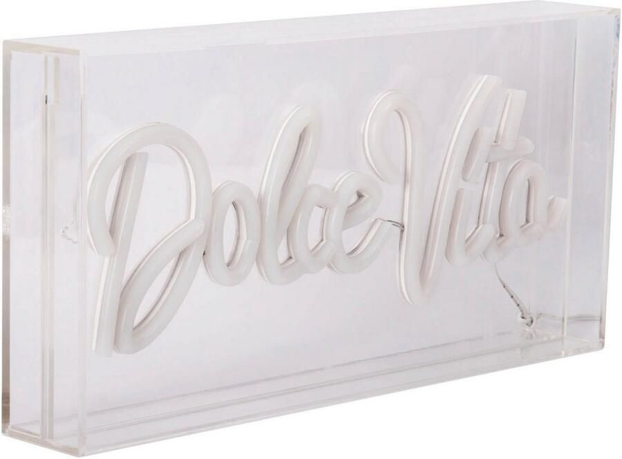 Näve Led-decoratieve verlichting DOLCE VITA Opschrift verlicht blauw rood tafel- wandfunctie transparant USB (1 stuk) - Foto 3