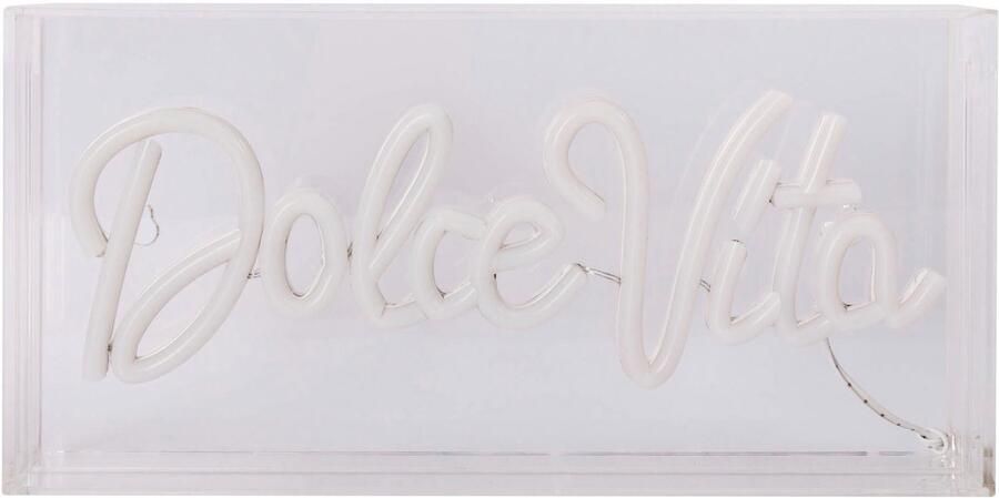 Näve Led-decoratieve verlichting DOLCE VITA Opschrift verlicht blauw rood tafel- wandfunctie transparant USB (1 stuk) - Foto 5