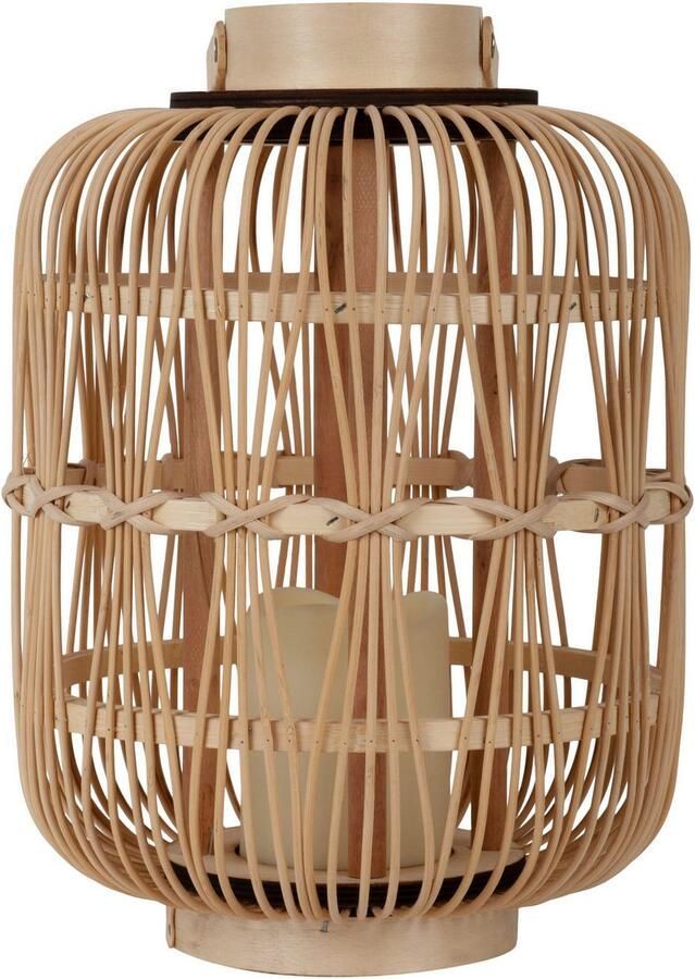 Näve Led-decoratieve verlichting Korbinian Rattankorf naturel met handvat incl. 1x LED-kaars warm wit timer IP20 (1 stuk) - Foto 6
