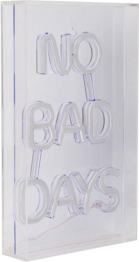 Näve Led-decoratieve verlichting NO BAD DAYS Opschrift verlicht blauw rood tafel- wandfunctie transparant USB (1 stuk) - Foto 7