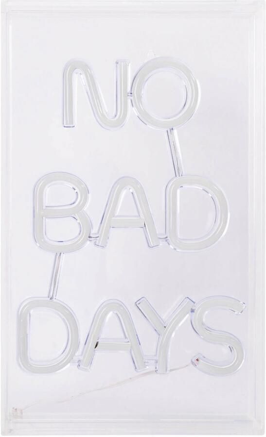 Näve Led-decoratieve verlichting NO BAD DAYS Opschrift verlicht blauw rood tafel- wandfunctie transparant USB (1 stuk) - Foto 5